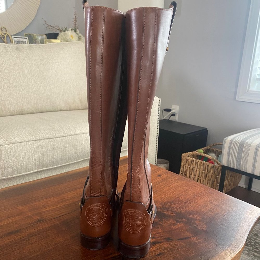 Tory Burch Colton Riding Boots Almond Size 6 NWOT